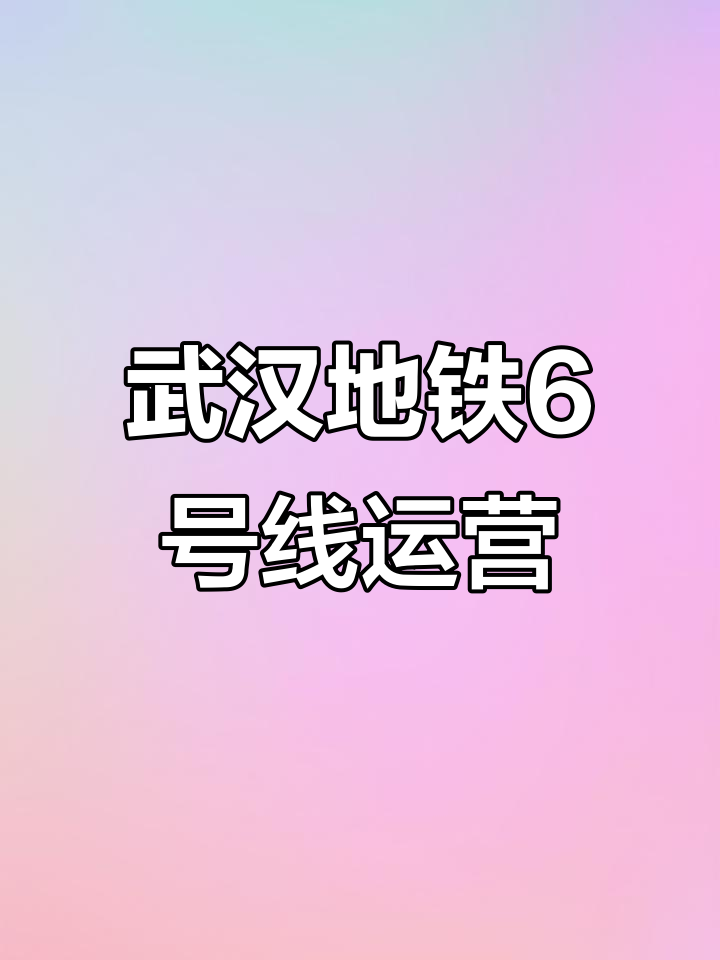 武汉6号线(武汉6号线全程站点)