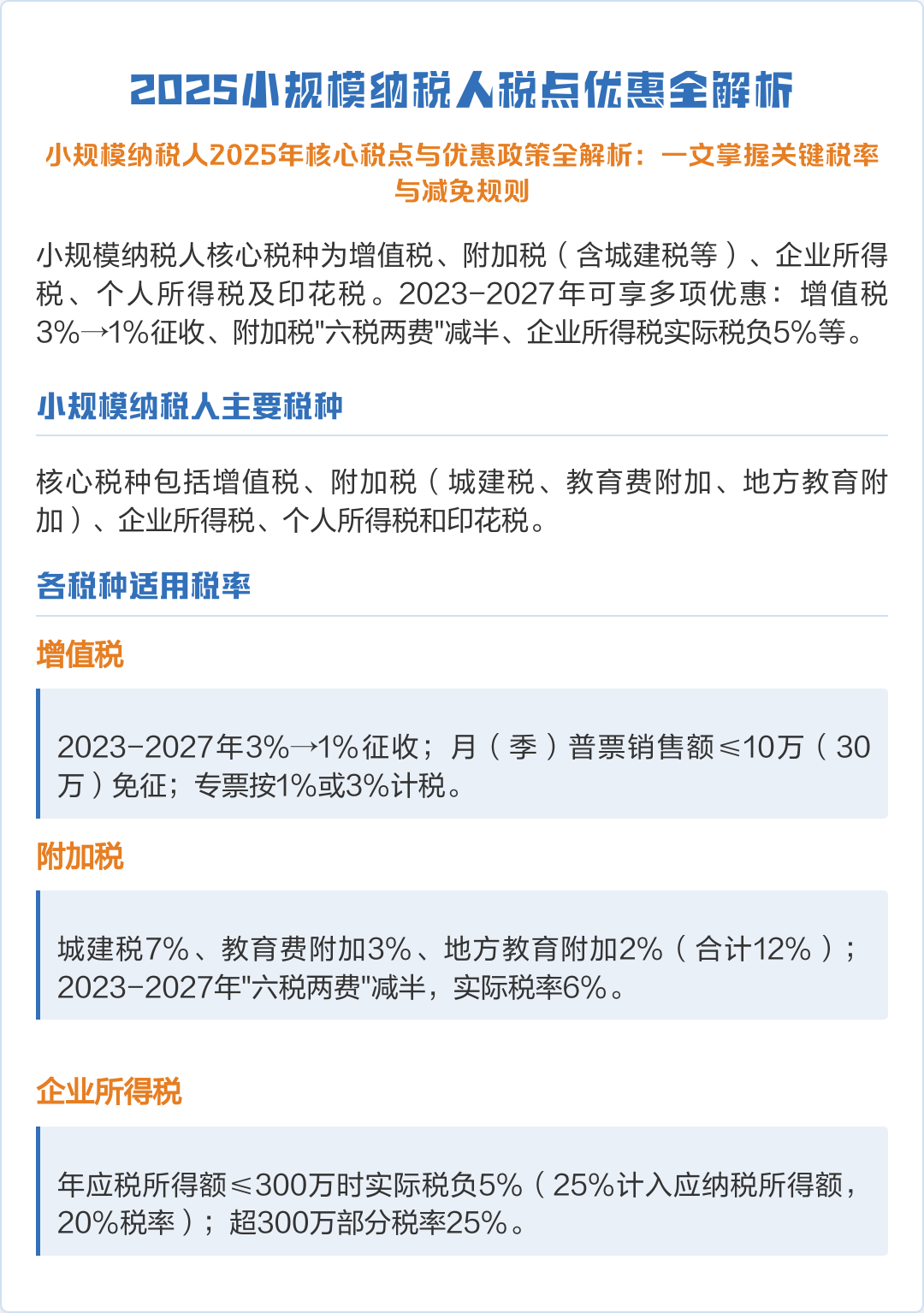 小规模纳税人所得税税收优惠政策(小规模纳税人所得税税收优惠政策有哪些)